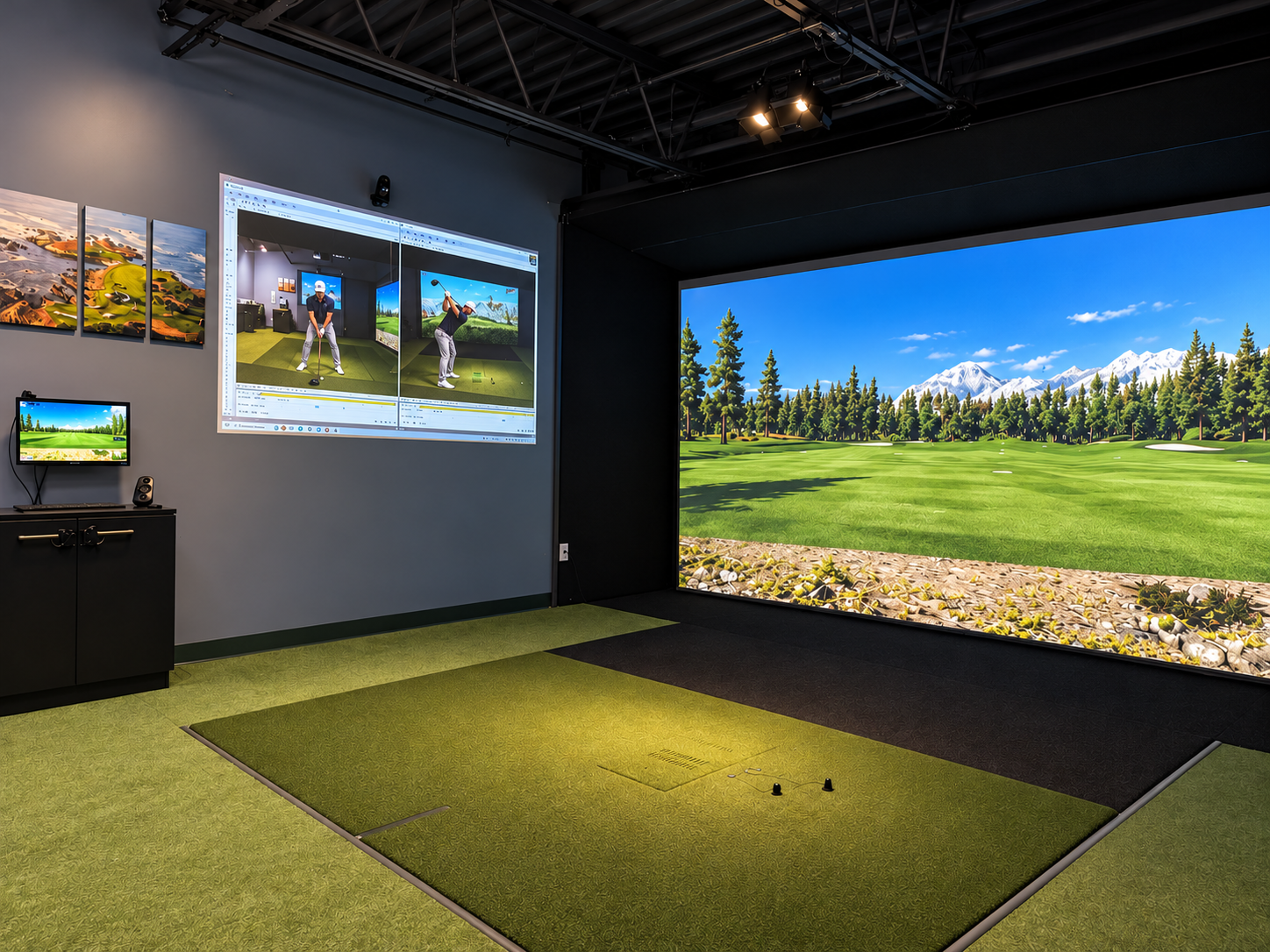 Illustrated Premium Widescreen room with changing golf courses